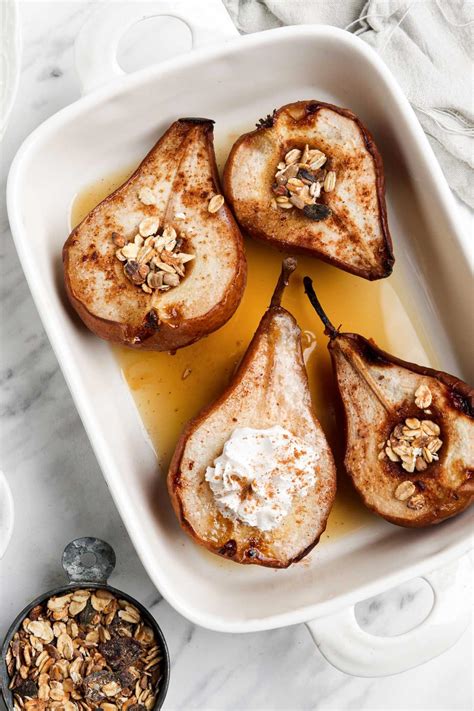 Pears bakery - Preheat oven to 375F. While the oven heats, chop pears into roughly 1/2-inch chunks (leave skin on). In a large mixing bowl, stir dry ingredients together (oats, ginger, cinnamon, baking powder, salt). Then, pour wet ingredients (almond milk, vanilla) into the mixing bowl.